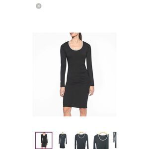 Athleta Carefree long-sleeved dress in black grey trim Bodycon Medium